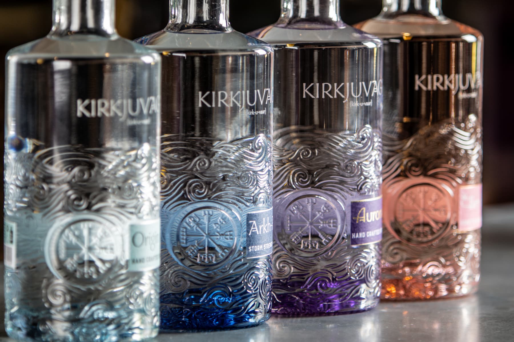 Kirkjuvagr Orkney Gin bottles